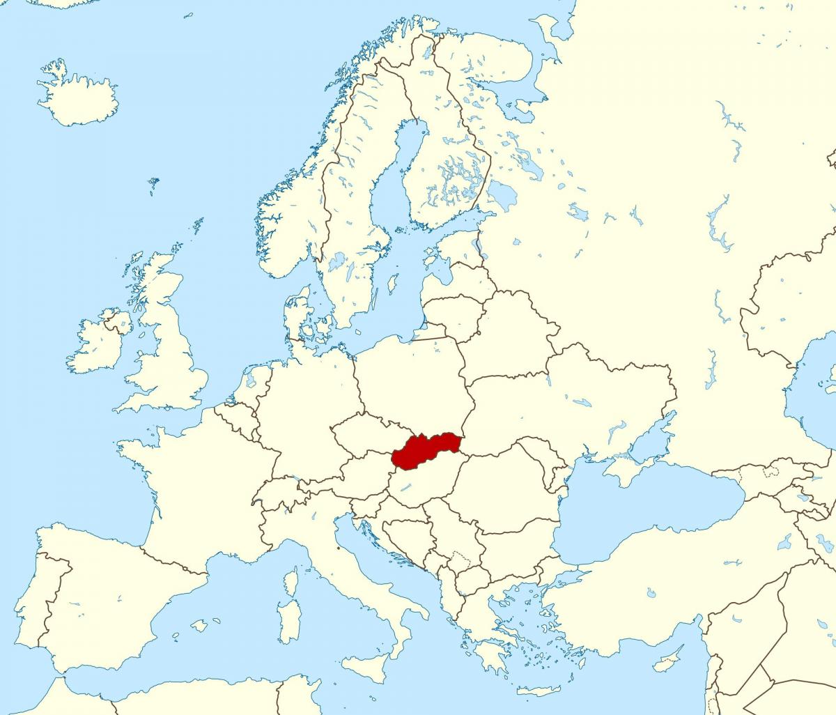 نقشہ کے سلوواکیہ یورپ کا نقشہ