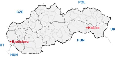 نقشہ کے kosice سلوواکیہ